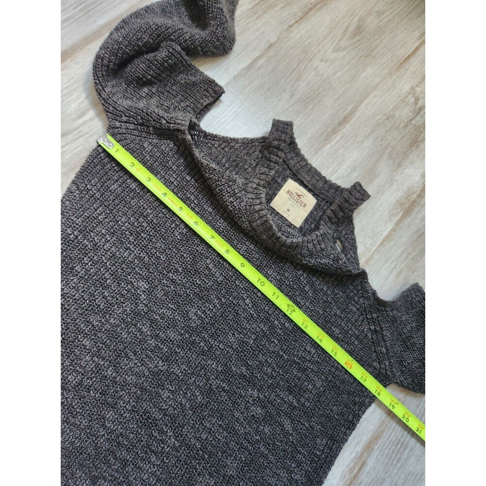 American Eagle Cold Shoulder Sweater Gray Knit Distressed Womens M Cozy EUC - Picture 6 of 8